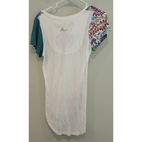 Desigual White Viscose Short Sleeve Shirt Size Small - Picture 4 of 5